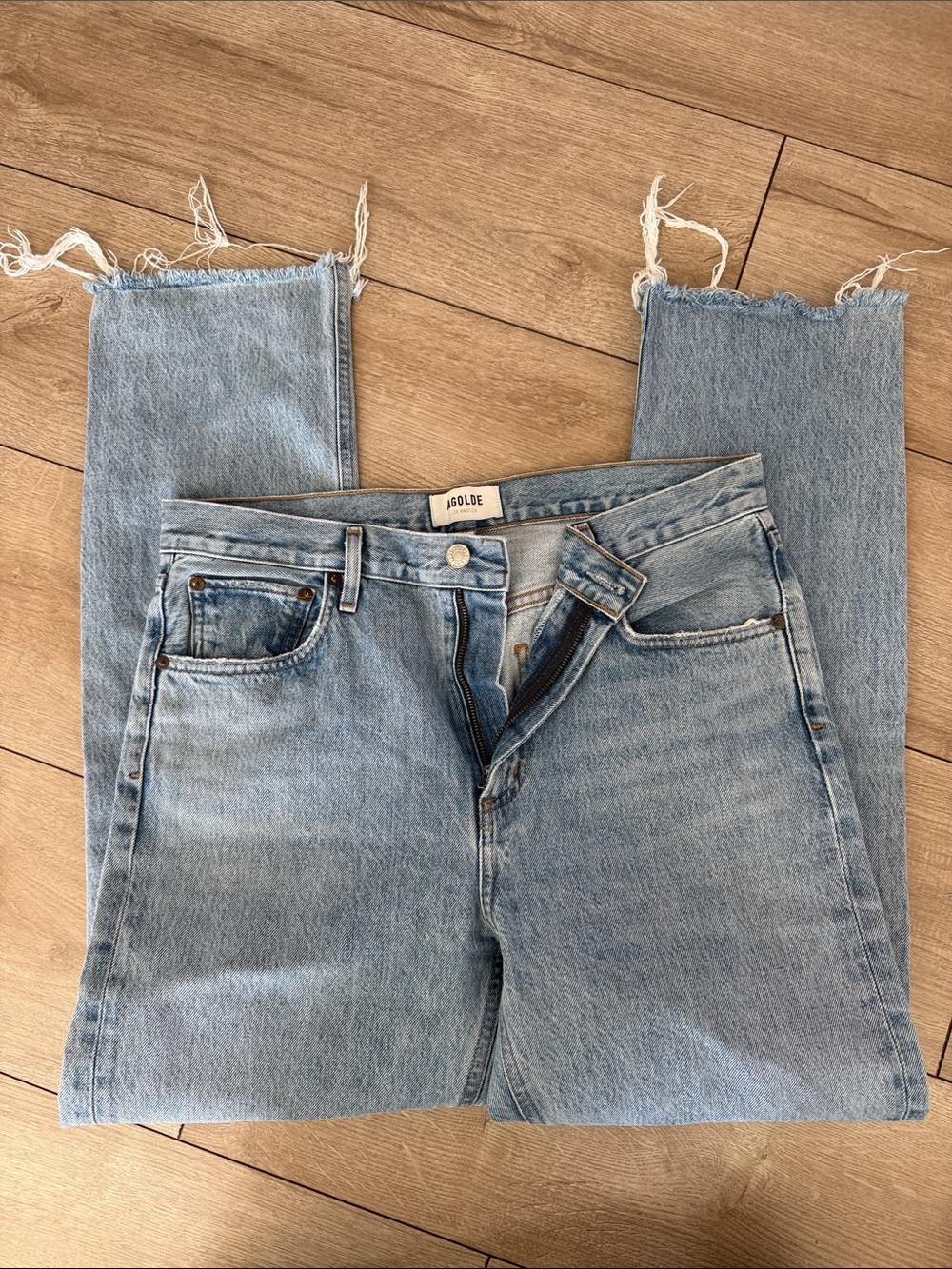 AGOLDE Cherie Light Wash Blue Bootcut Jeans